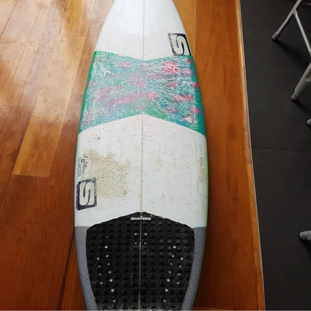Repaired surfboard