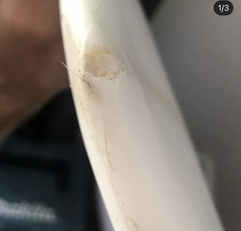 Damaged surfboard nose